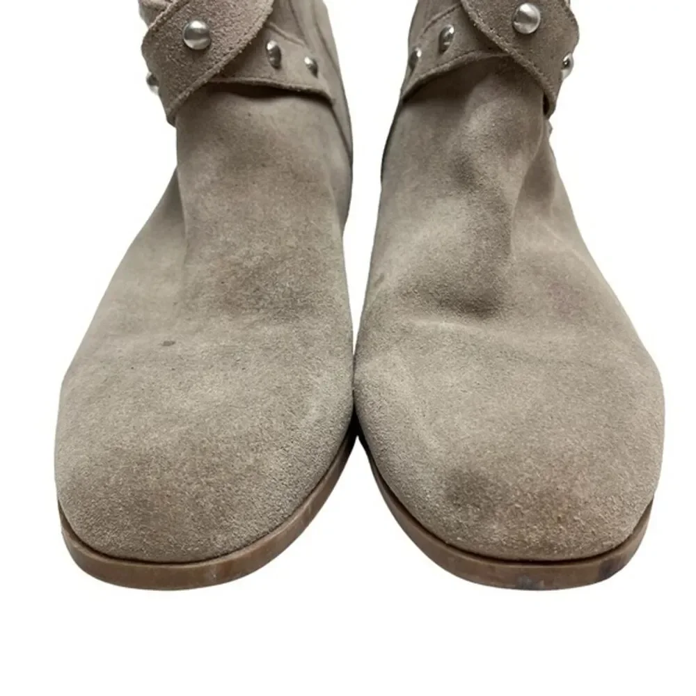 SOLE SOCIETY Taupe BELVANNE Genuine Leather Suede Ankle Boots Booties Shoes sz 8